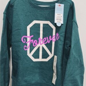 Cat & Jack Teal Sweatshirt with Pink Print